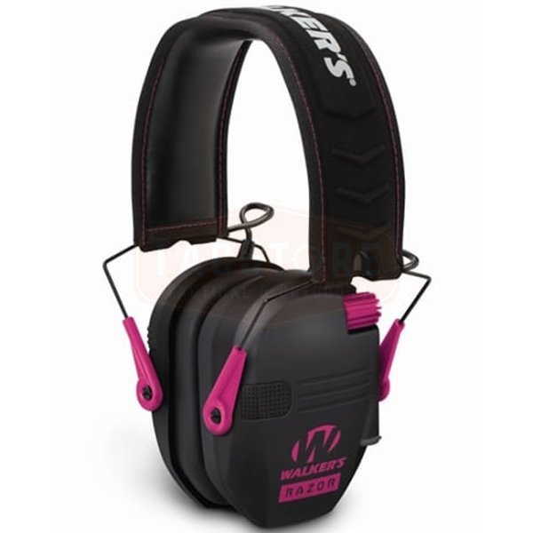 Walkers Razor Slim Electronic Earmuff - Black / Pink