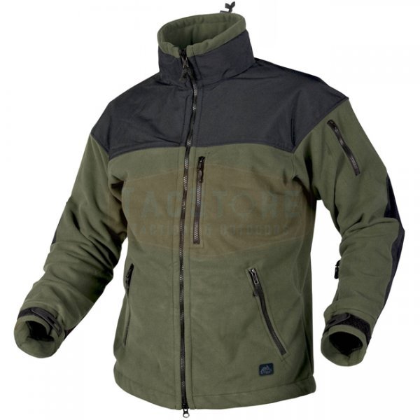 Helikon Classic Army Fleece Windblocker Jacket - Olive Green / Black - M