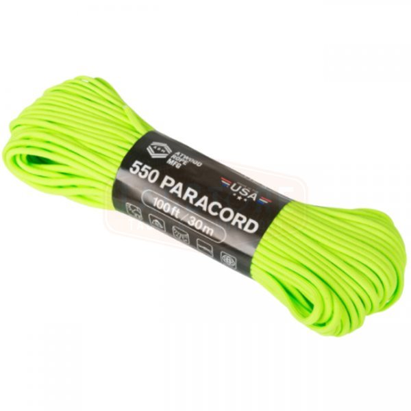 Atwood Rope 550 Paracord 100ft - Neon Green