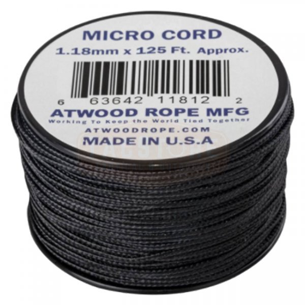 Atwood Rope Micro Cord 125ft - Black