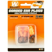 Walkers Silicone Ear Plugs Corded 2 Pairs - Orange