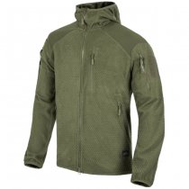 Helikon Alpha Hoodie Grid Fleece Jacket - Olive Green