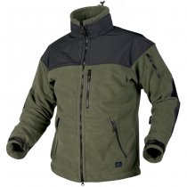 Helikon Classic Army Fleece Windblocker Jacket - Olive Green / Black - XS