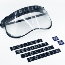 Pitchfork POLICE Reflective Face Shield Sticker - Black