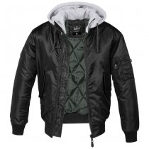 Brandit MA1 Sweat Hooded Jacket - Black / Grey - 2XL