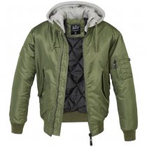 Brandit MA1 Sweat Hooded Jacket - Olive / Grey - M