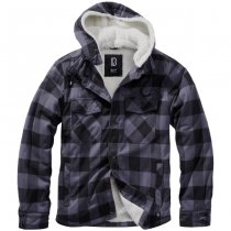 Brandit Lumberjacket Hooded - Black / Grey - L