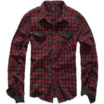 Brandit Checkshirt Duncan - Red / Brown - S