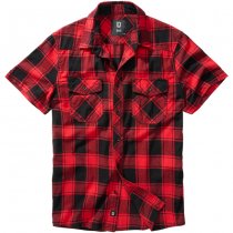 Brandit Checkshirt Halfsleeve - Red / Black
